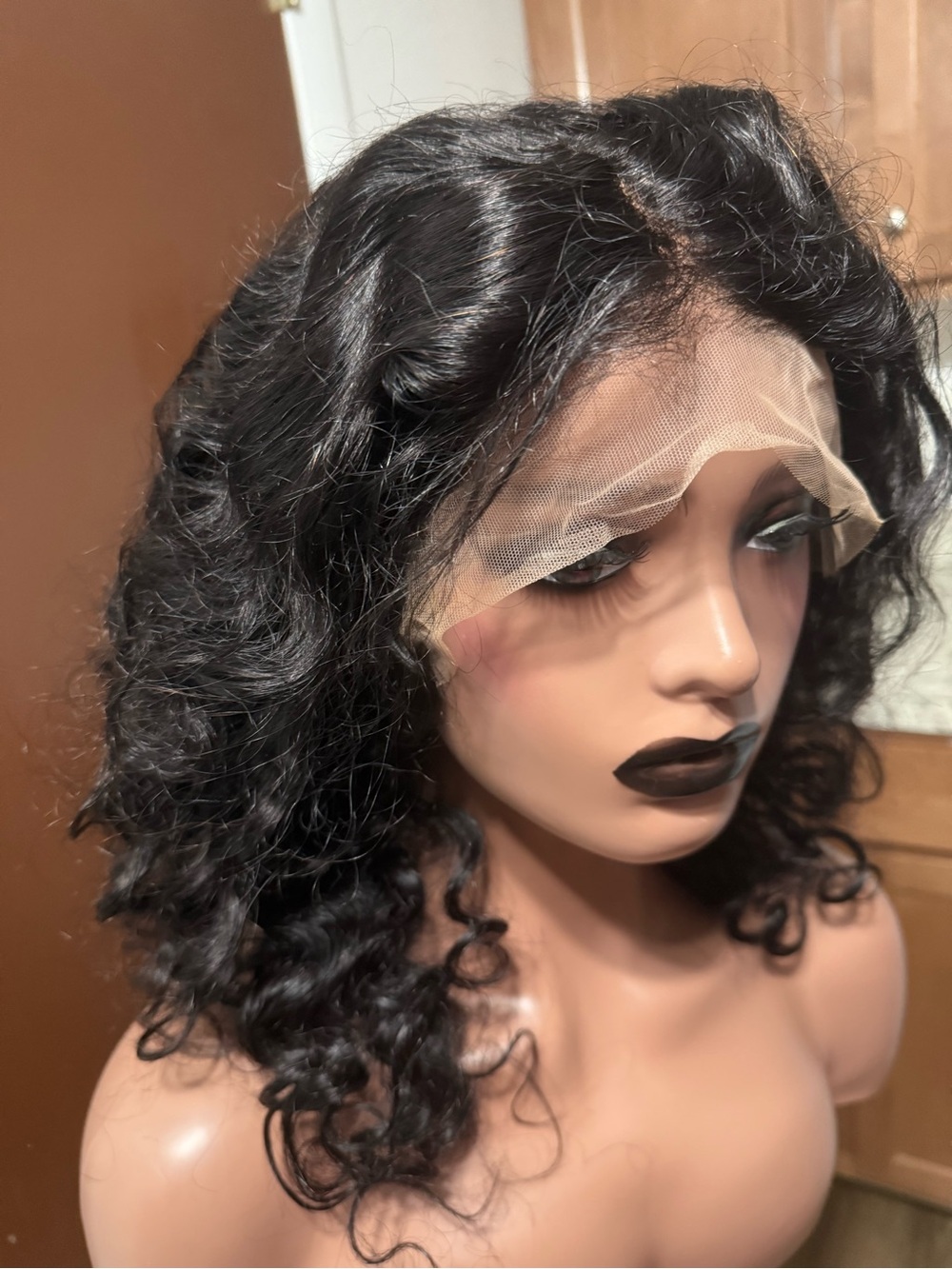 Black Curly Lace Front Wig NWT